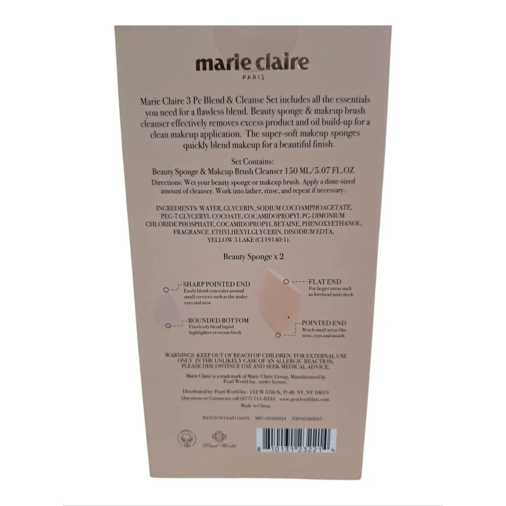 marie claire Beauty Sponge & Makeup Brush Cleanser Set - Pink